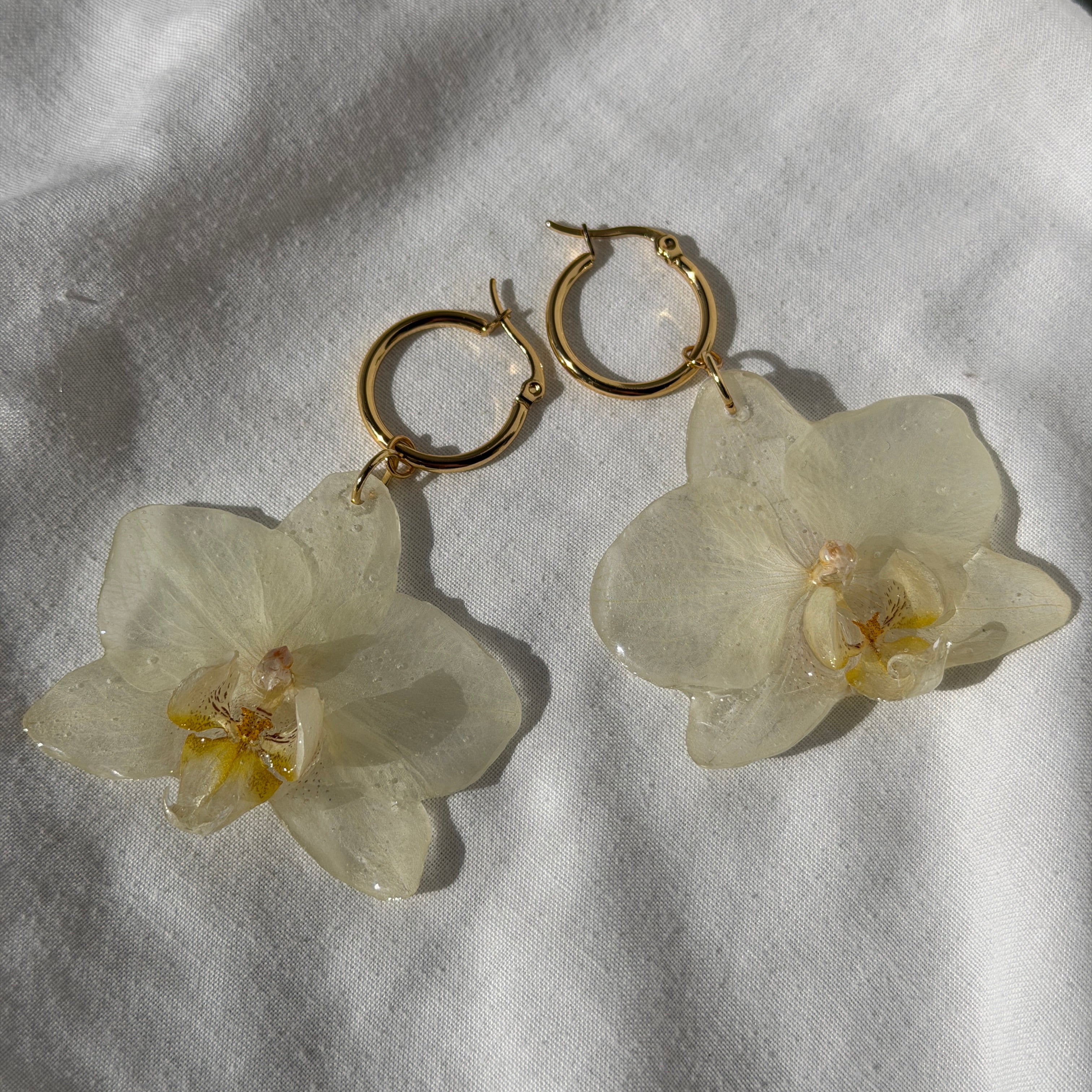 Pendientes Orquídea - Marfil