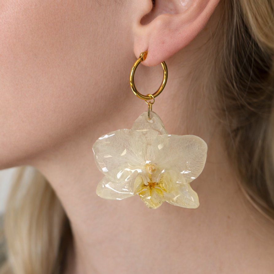 Pendientes Orquídea - Marfil